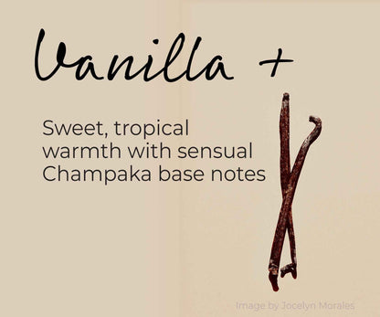 Vanilla plus fragrance slide description with beans