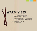 Warm earthy fragrance slide description with vanilla beans